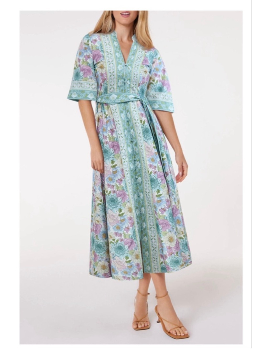 Women's Hermoza Teal Floral Maxi Dress XS